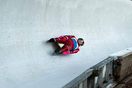 bobsled downhill acceleration